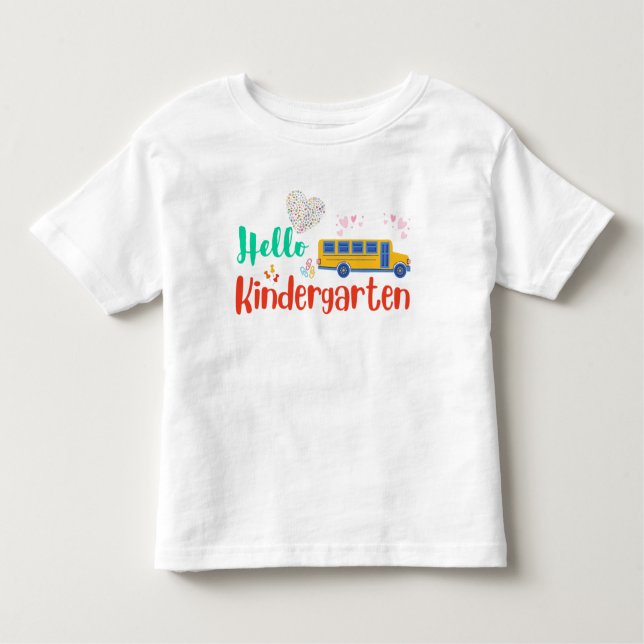 T-shirt Pour Les Tous Petits Bonjour maternelle, premier jour de l'école (Devant)