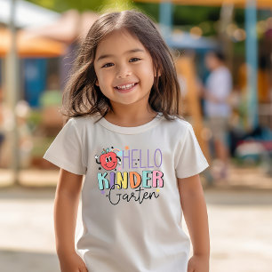 T-shirt Pour Les Tous Petits Bonjour maternelle Premier jour de l'école Pomme