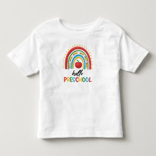 T-shirt Pour Les Tous Petits Bonjour préscolaire Pré scolaire arc-en-ciel Retou