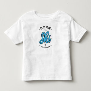 T-shirt Pour Les Tous Petits Born to ski forced