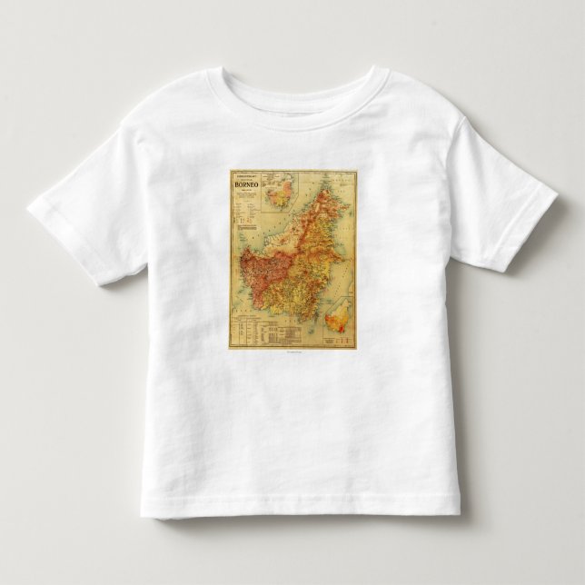 T-shirt Pour Les Tous Petits BorneoPanoramic MapBorneo (Devant)