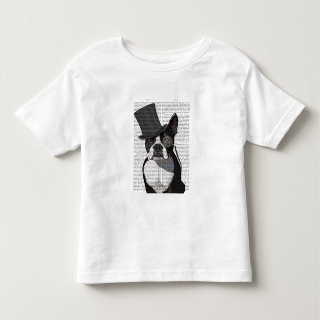T-shirt Pour Les Tous Petits Boston Terrier, Formal Hound et Casquette (Devant)