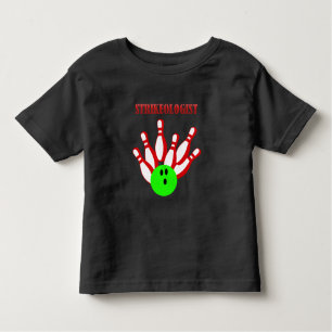 T-shirt Pour Les Tous Petits Boule de bowling et épingles avec le mot STRIKEOLO