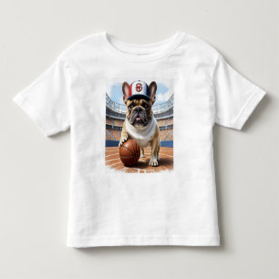 T-shirt Pour Les Tous Petits Bouledogue français Basketball Bulldogue Fête des