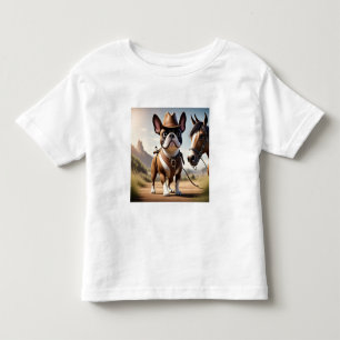 T-shirt Pour Les Tous Petits Bouledogue français chapeau de cow-boy Bouledogue 