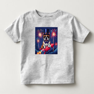 T-shirt Pour Les Tous Petits Bouledogue français Nouvel An French Bulldog