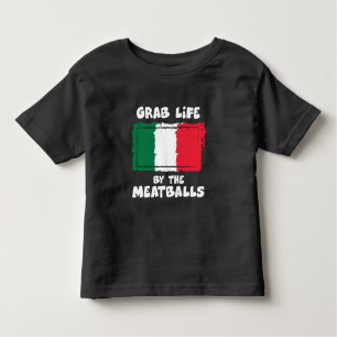 T-shirt Pour Les Tous Petits Boulette de viande italienne drôle Italie Flag1