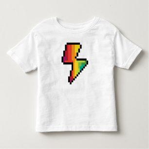 T-shirt Pour Les Tous Petits Boulon d'éclairage à pixels Flash dans les couleur