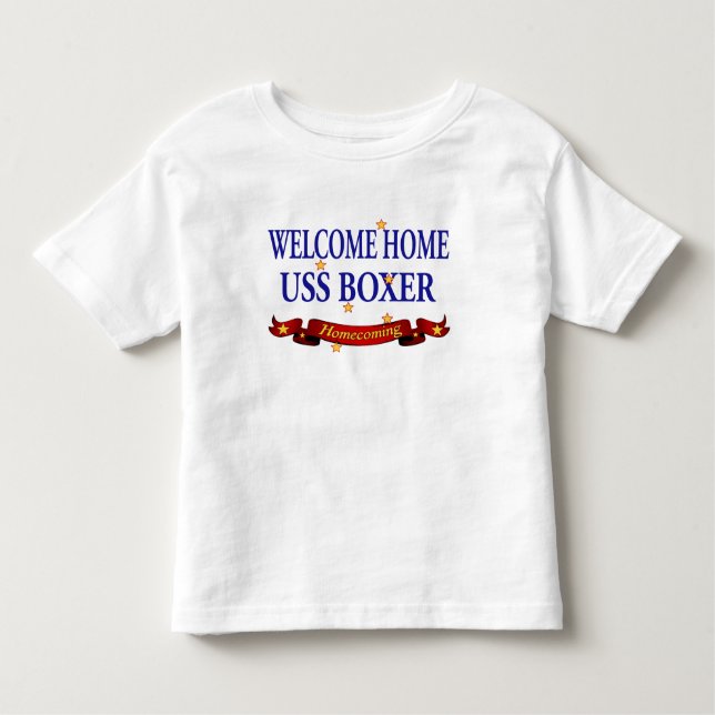 T-shirt Pour Les Tous Petits Boxeur à la maison bienvenu d'USS (Devant)