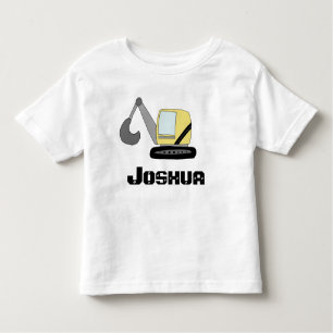 T-shirt Pour Les Tous Petits Boys Construction Digger Excavator Doodle and Name
