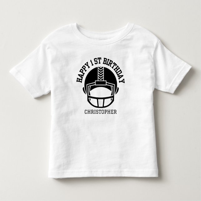 T-shirt Pour Les Tous Petits Boys Football First Year Down 1st Birthday Party (Devant)