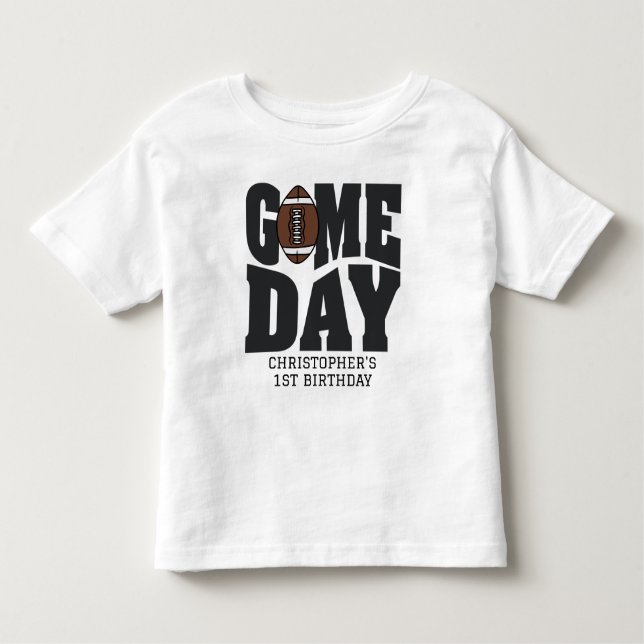 T-shirt Pour Les Tous Petits Boys Football First Year Down 1st Birthday Party (Devant)