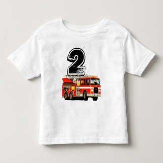 T-shirt Pour Les Tous Petits Boys Red Fire Truck 2e anniversaire