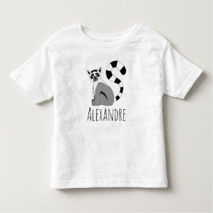 T-shirt Pour Les Tous Petits Boys Trendy Cute Jungle Lemur and Name
