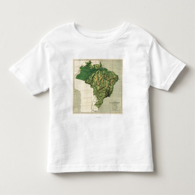 T-shirt Pour Les Tous Petits BrazilPhysical MapBrazil panoramique (Devant)