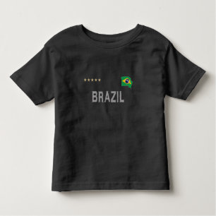 T-shirt Pour Les Tous Petits Brésil Fan Football Fan Chemise Coeur