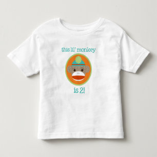 T-shirt Pour Les Tous Petits Bright Sock Monkey : Second Birthday Tee