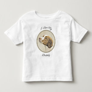 T-shirt Pour Les Tous Petits Brittany Peinture - Cute Original Chien Art