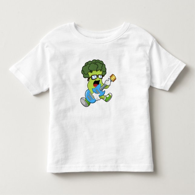 T-shirt Pour Les Tous Petits Brocoli comme musicien avec guitare (Devant)