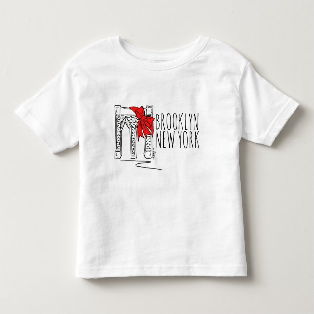 T-shirt Pour Les Tous Petits Brooklyn Bridge New York Noël (Devant)