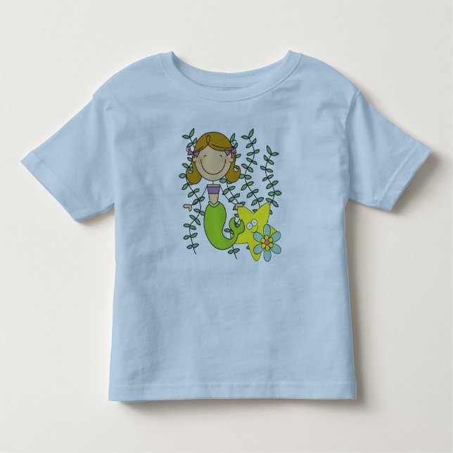 T-shirt Pour Les Tous Petits Brown Haired Mermaid (Devant)