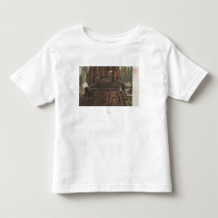 T-shirt Pour Les Tous Petits Bûcherons réduisant un arbre de séquoia