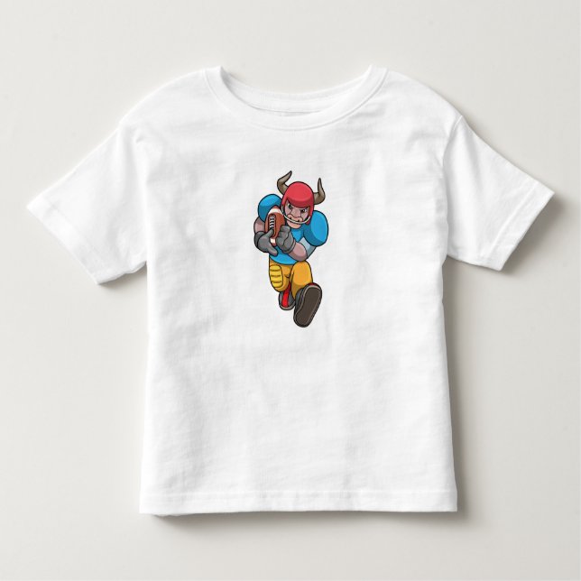 T-shirt Pour Les Tous Petits Bull à Sports avec Football & Casque (Devant)