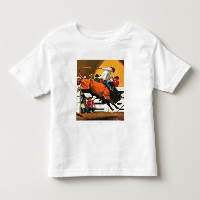 T-shirt Pour Les Tous Petits Bull Riding par Fred Ludekens (Devant)