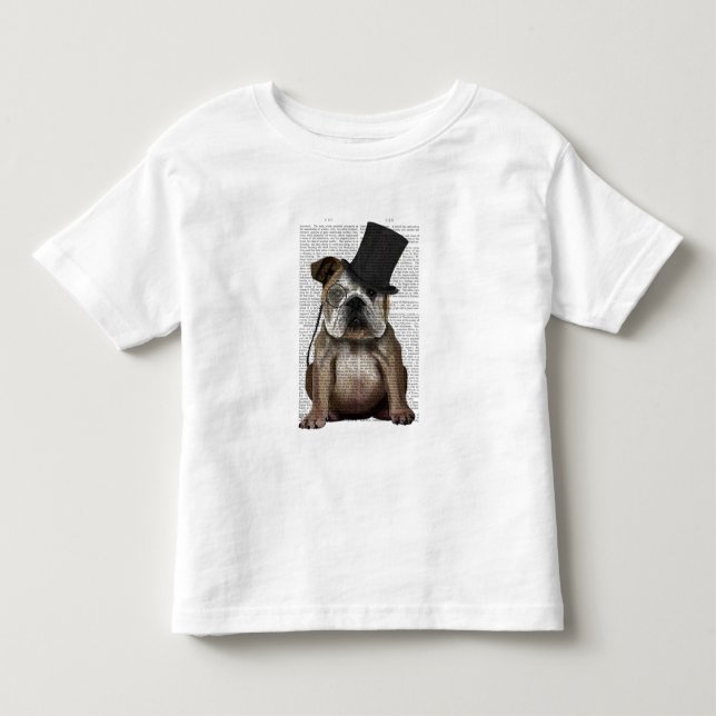 T-shirt Pour Les Tous Petits Bulldog anglais, Hound officiel et Casquette (Devant)