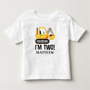 T-shirt Pour Les Tous Petits Bulldozer de construction du 2e anniversaire perso