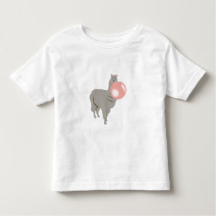 T-shirt Pour Les Tous Petits Bulle de gomme Llama soufflant bulle