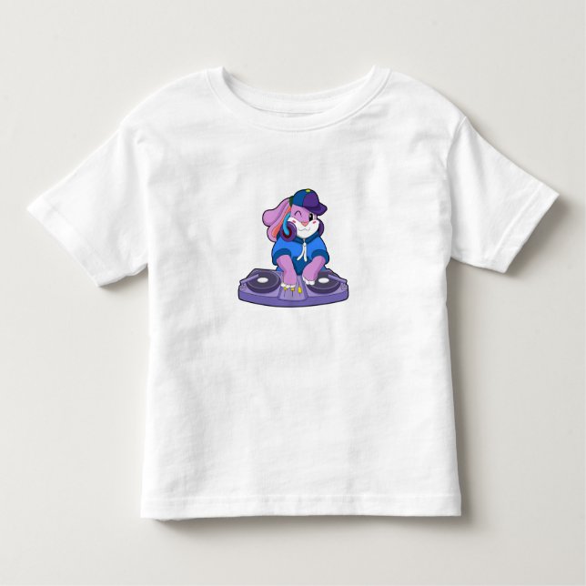 T-shirt Pour Les Tous Petits Bunny comme musicien avec mixeur (Devant)