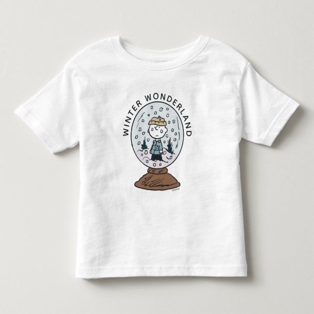 T-shirt Pour Les Tous Petits cacahuètes | Charlie Brown Snow Globe (Devant)
