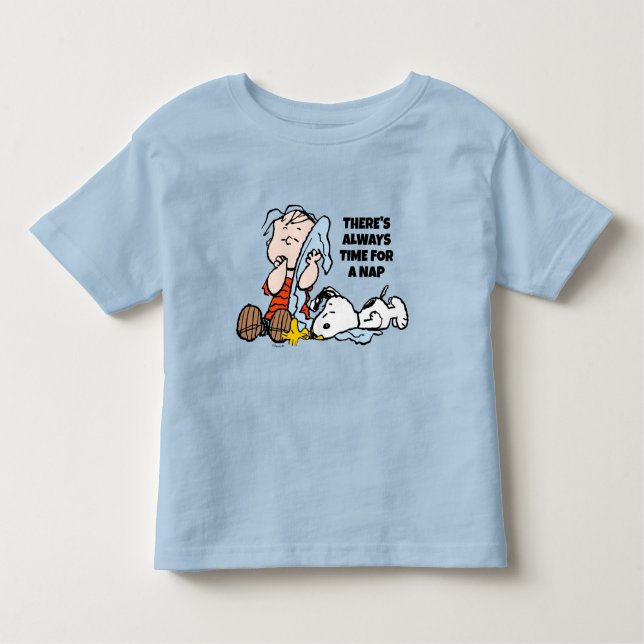 T-shirt Pour Les Tous Petits cacahuètes | Lin, Snoopy & Woodstock Napping (Devant)
