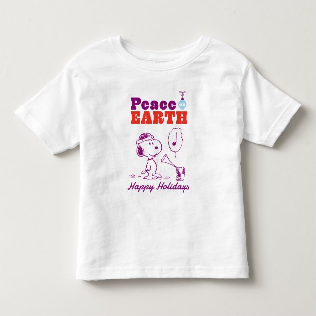 T-shirt Pour Les Tous Petits cacahuètes | Peace on Earth Snoopy & Woodstock (Devant)