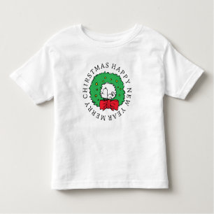 T-shirt Pour Les Tous Petits cacahuètes   Snoopy Christmas Wreath