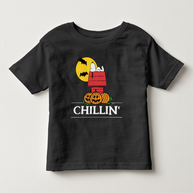 T-shirt Pour Les Tous Petits cacahuètes | Snoopy Halloween Doghouse (Devant)