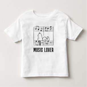 T-shirt Pour Les Tous Petits cacahuètes   Snoopy Musical Notes