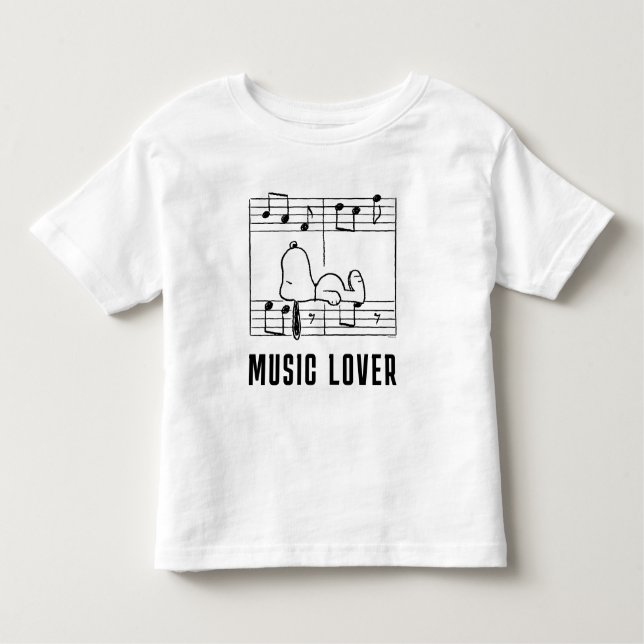 T-shirt Pour Les Tous Petits cacahuètes | Snoopy Musical Notes (Devant)