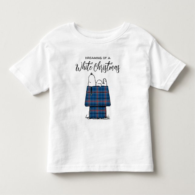 T-shirt Pour Les Tous Petits cacahuètes | Snoopy Plaid Flannel Holiday Dog Hous (Devant)