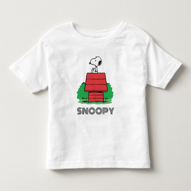 T-shirt Pour Les Tous Petits cacahuètes | Snoopy reposant sur la niche (Devant)