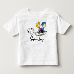 T-shirt Pour Les Tous Petits cacahuètes   Snoopy, Sally & Linus Sled