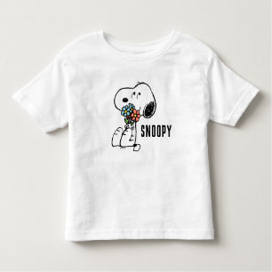 T-shirt Pour Les Tous Petits cacahuètes   Snoopy Stop & Smell the Flowers
