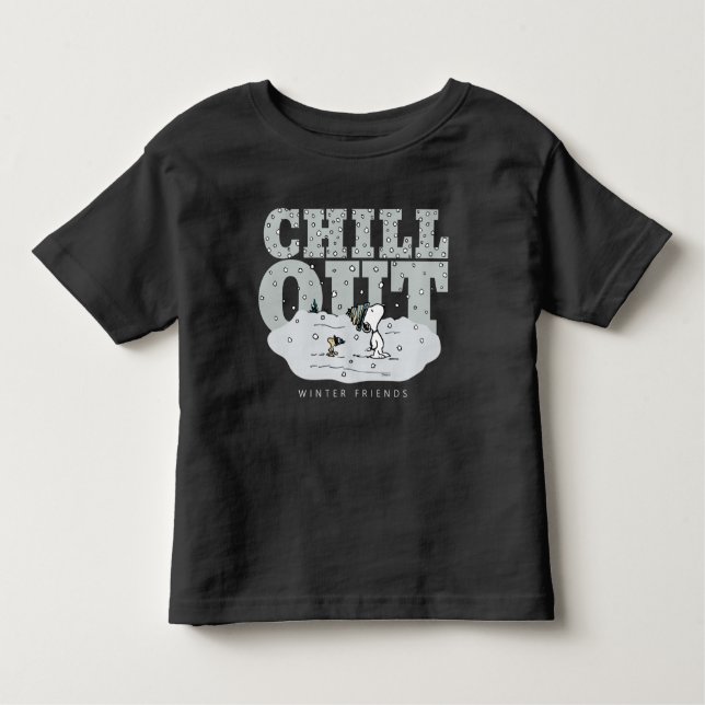 T-shirt Pour Les Tous Petits cacahuètes | Snoopy & Woodstock Chill Out (Devant)