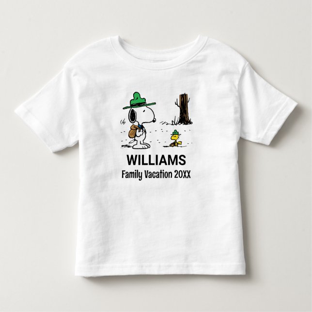 T-shirt Pour Les Tous Petits cacahuètes | Snoopy & Woodstock Famille Vacances (Devant)