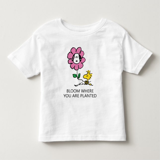 T-shirt Pour Les Tous Petits cacahuètes | Snoopy & Woodstock Flower (Devant)