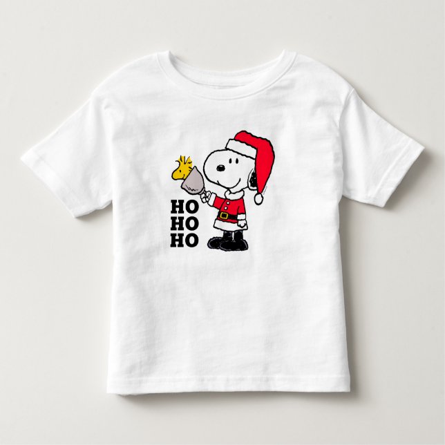 T-shirt Pour Les Tous Petits cacahuètes | Snoopy & Woodstock Ho Ho Ho (Devant)
