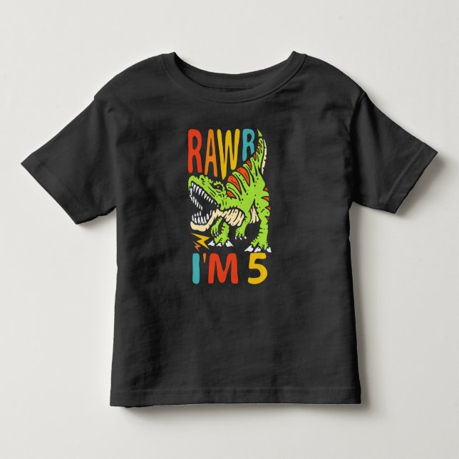 T-shirt Pour Les Tous Petits Cadeau d'anniversaire pour garçon dinosaure T Rex  (Devant)