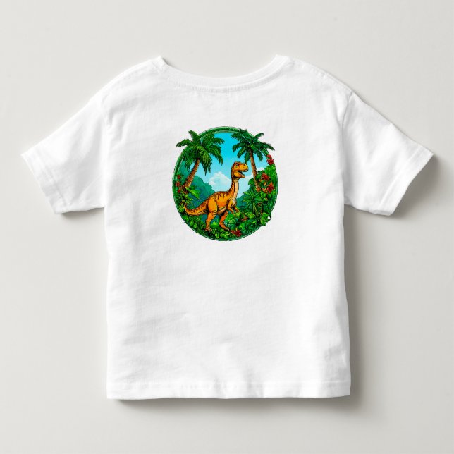 T-shirt Pour Les Tous Petits 🦖 Cadeau d'aventure de dinosaure mignon de la jun (Dos)
