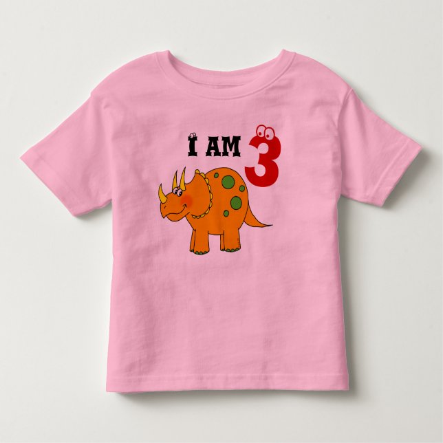 T-shirt Pour Les Tous Petits Cadeau de 3e anniversaire, triceratops de dinosaur (Devant)